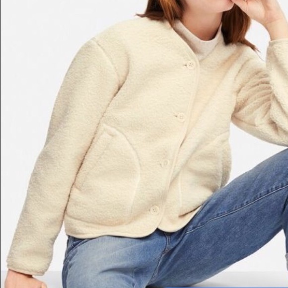 uniqlo collarless fleece